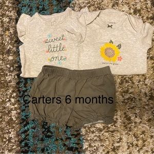 Carters Onesies and Shorts 6MO